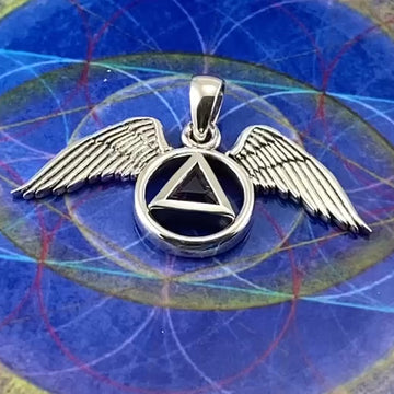 Angel Wings Recovery Sterling Silver Pendant with Gemstone TPD5844